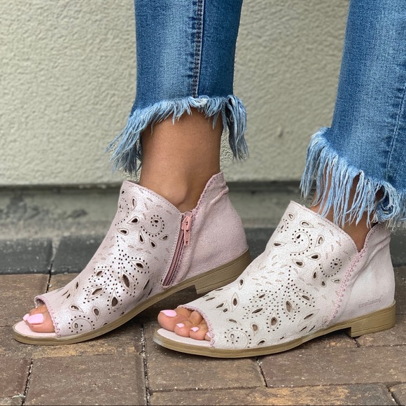 Urban Outfitters Shoes - Distressed Genuine Leather Gladiator Peep Toe Boot